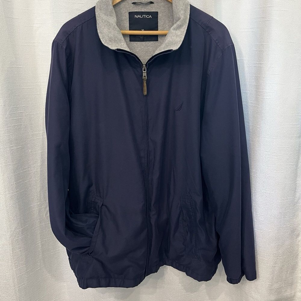 Nautica Men's Blue XL Full Zip Lined Utility‎ Jacket Gorpcore Sailing
